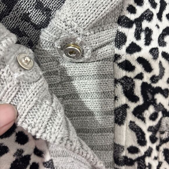 Aldo Martins Cardigan Sz 10 Animal Print Snaps Pockets Hooded Designer Spain - Picture 15 of 16